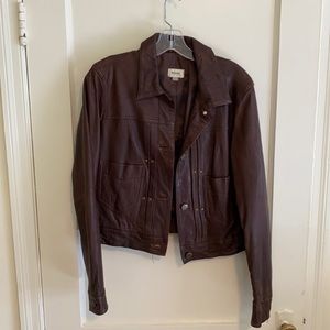 Fossil Leather cropped jacket